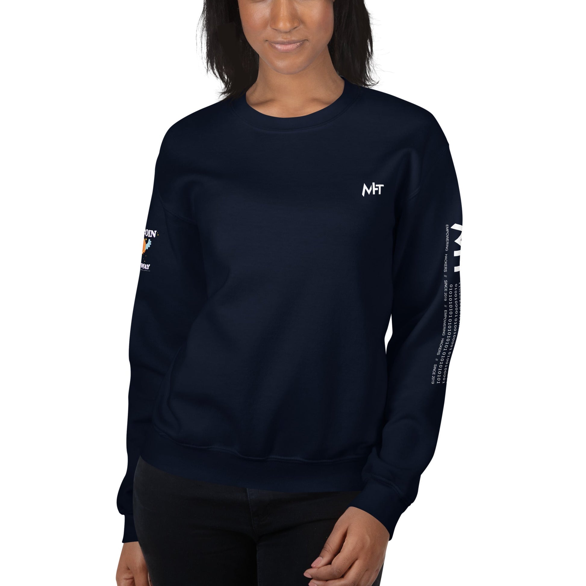 Bitcoin is the way - Unisex Sweatshirt (back print) by DarkByteGear