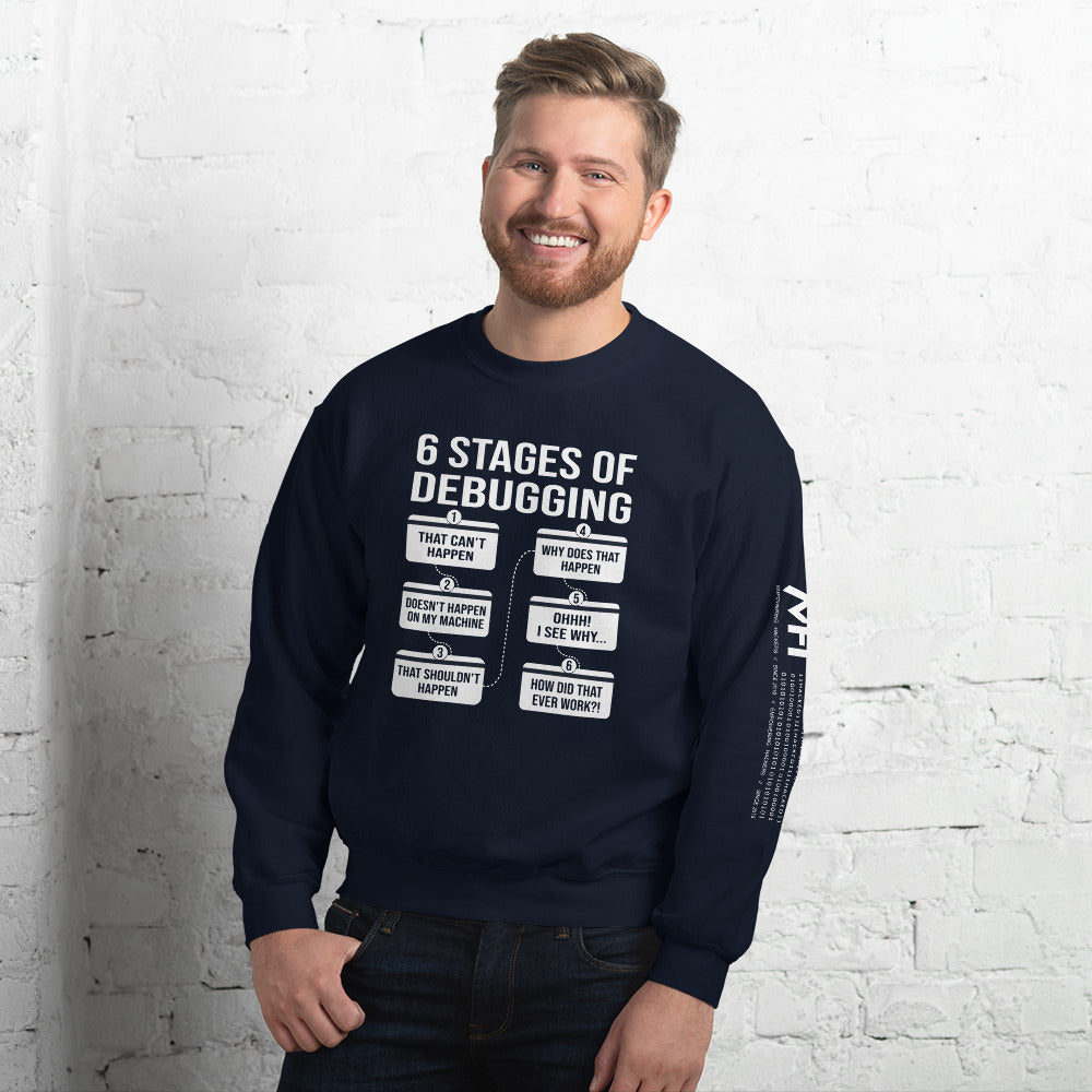 6 Stages of Debugging - Unisex Sweatshirt by DarkByteGear
