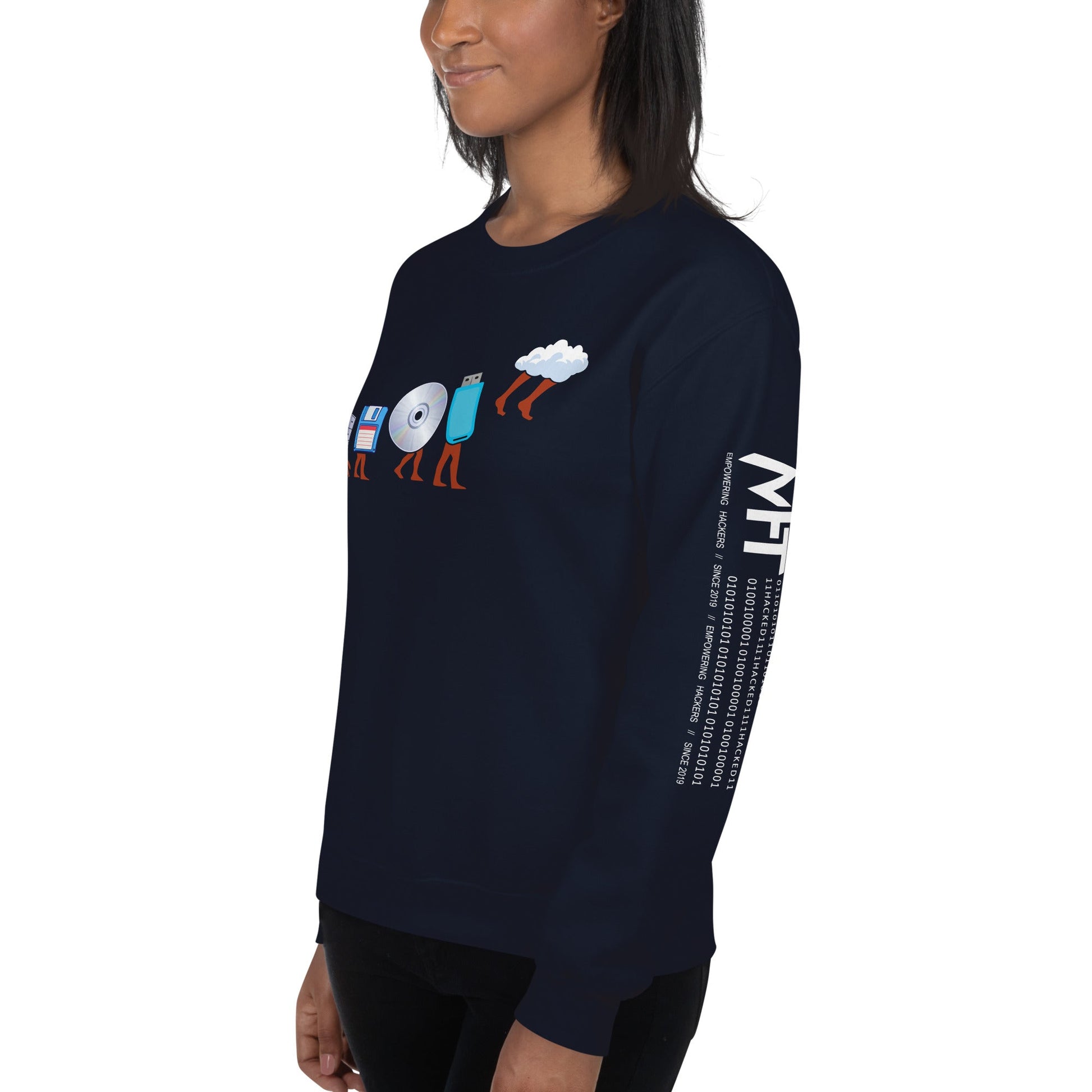Evolution of data storage - Unisex Sweatshirt by DarkByteGear