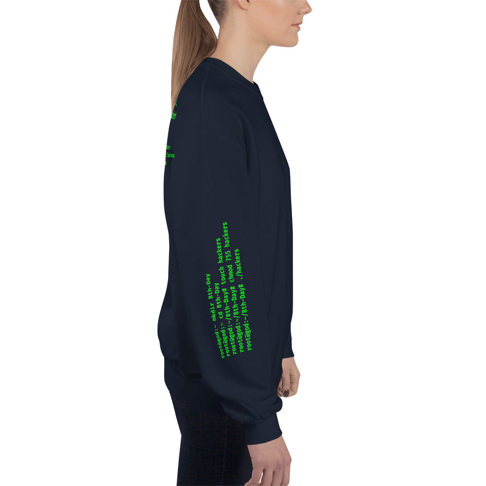 On the 8th day God created hackers - Unisex Sweatshirt (all side print) by DarkByteGear