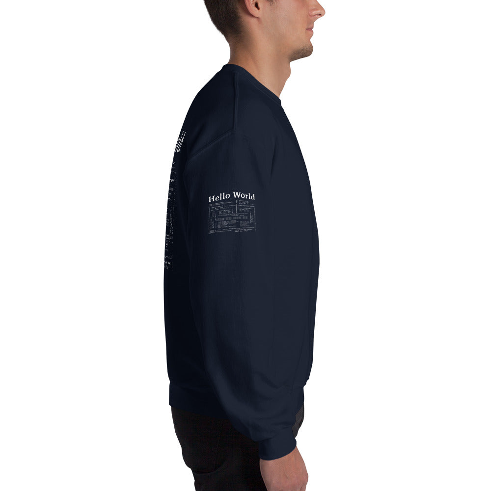 Hello world - Unisex Sweatshirt (back print) by DarkByteGear