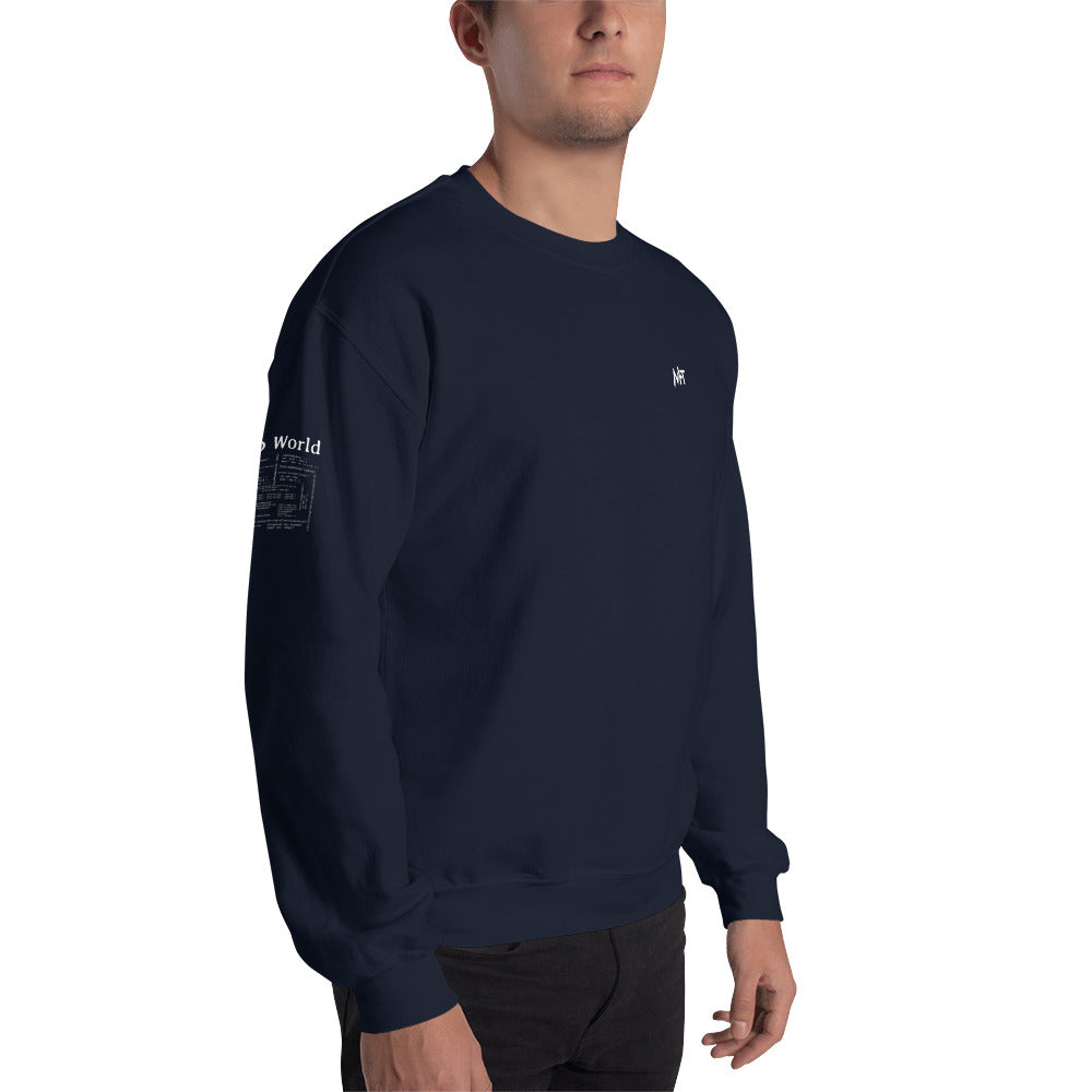 Hello world - Unisex Sweatshirt (back print) by DarkByteGear