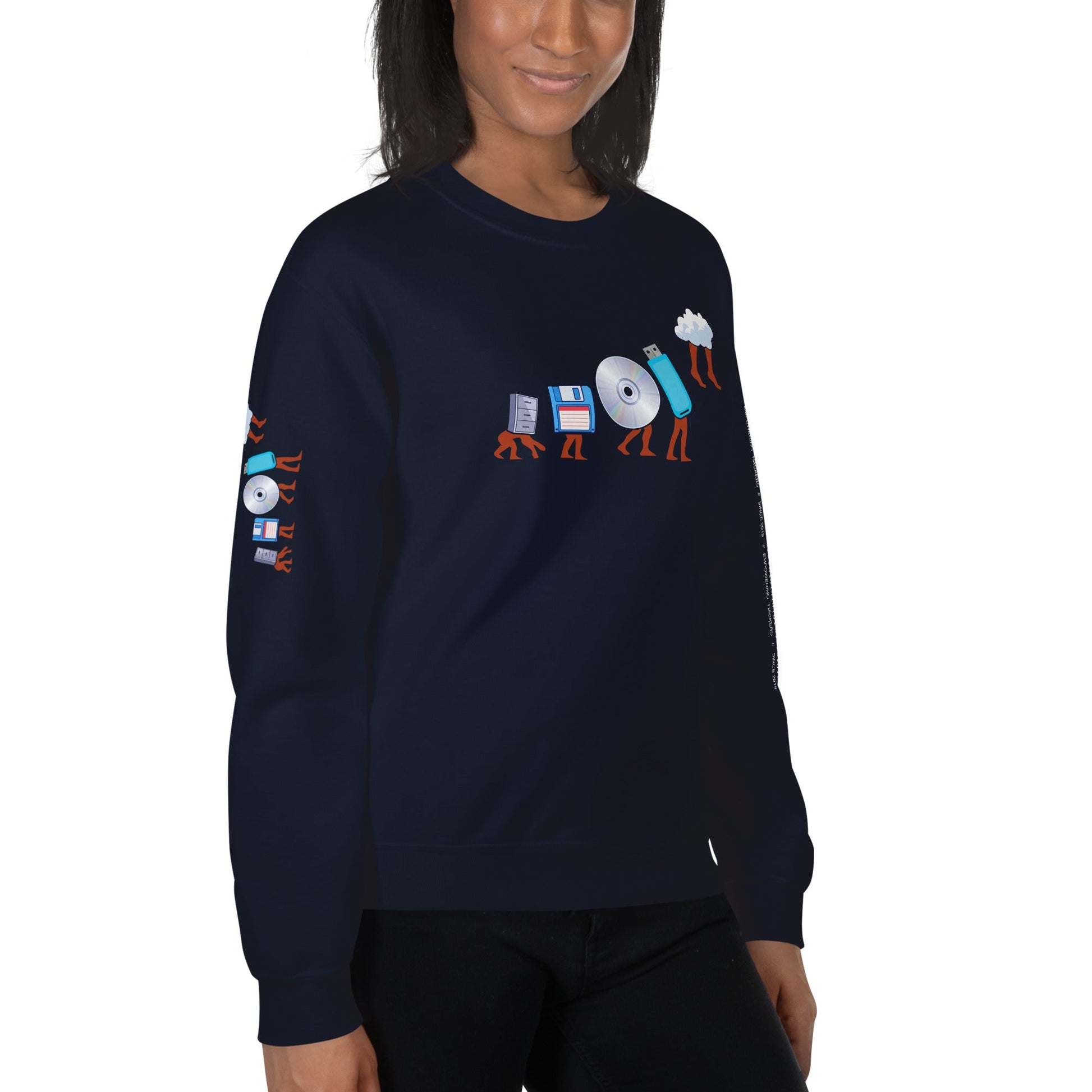 Evolution of data storage - Unisex Sweatshirt by DarkByteGear