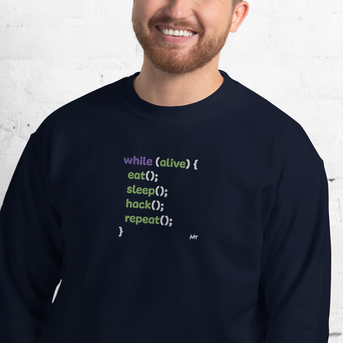 Eat sleep hack repeat - Unisex Sweatshirt (embroidered) by DarkByteGear