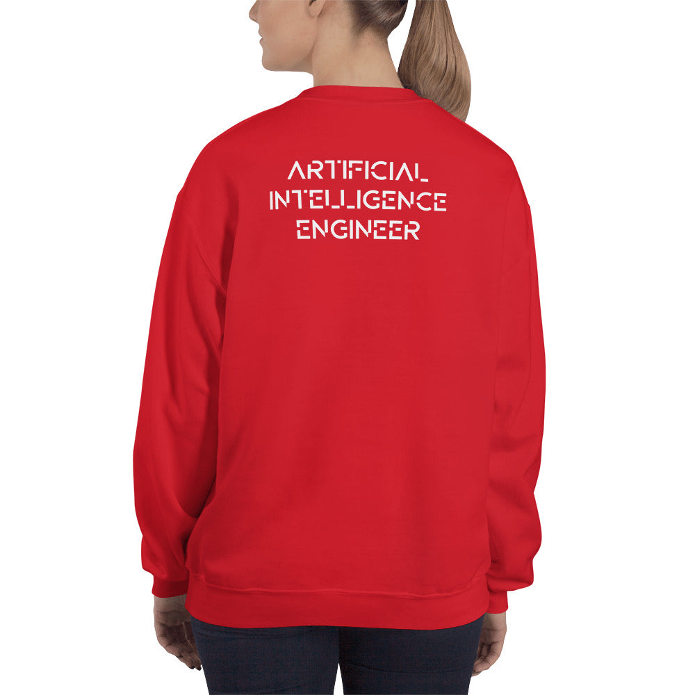Artificial intelligence engineer - Unisex Sweatshirt (back print) by DarkByteGear