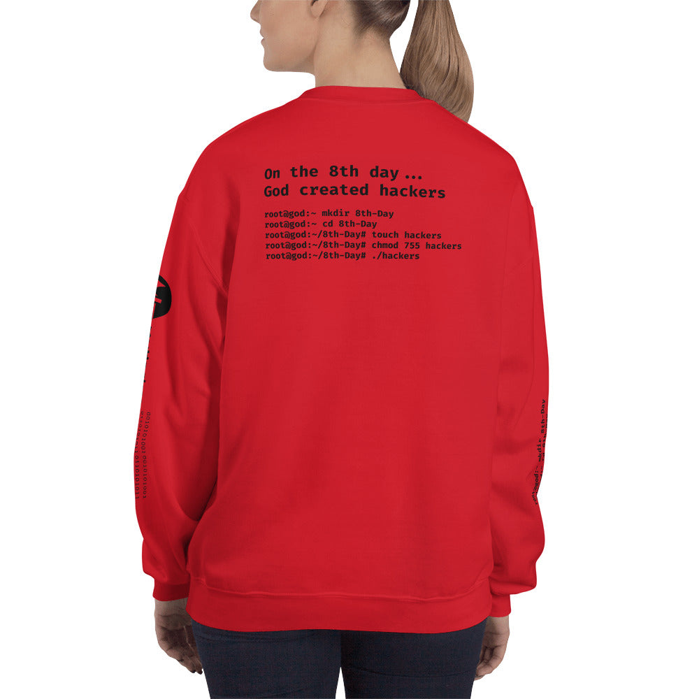 On the 8th day God created hackers - Unisex Sweatshirt (all side print) by DarkByteGear