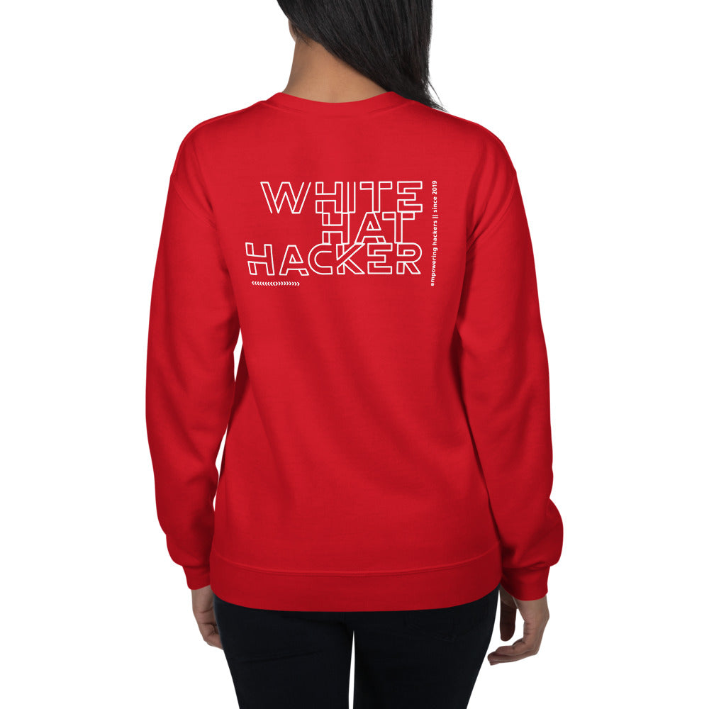 White Hat Hacker - Unisex Sweatshirt (back print) by DarkByteGear