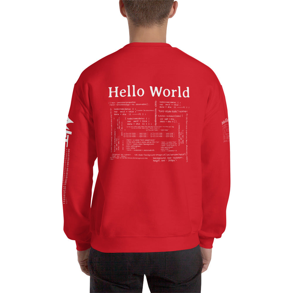 Hello world - Unisex Sweatshirt (back print) by DarkByteGear