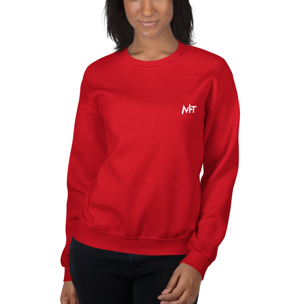 White Hat Hacker - Unisex Sweatshirt (back print) by DarkByteGear