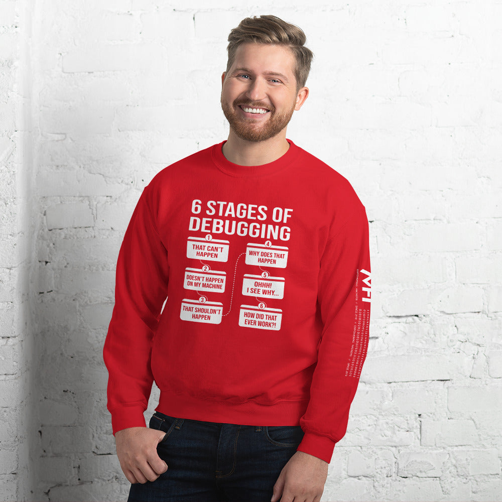6 Stages of Debugging - Unisex Sweatshirt by DarkByteGear