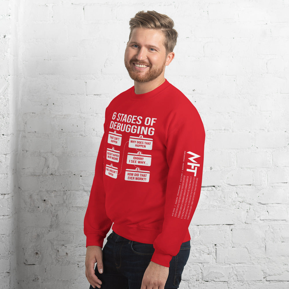 6 Stages of Debugging - Unisex Sweatshirt by DarkByteGear