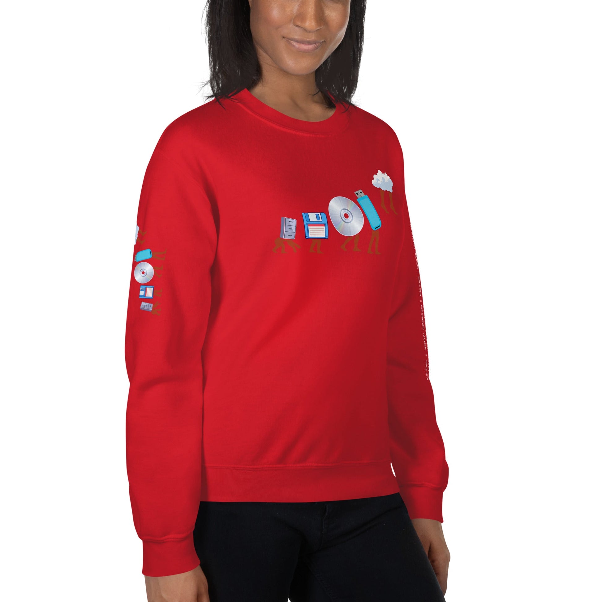 Evolution of data storage - Unisex Sweatshirt by DarkByteGear
