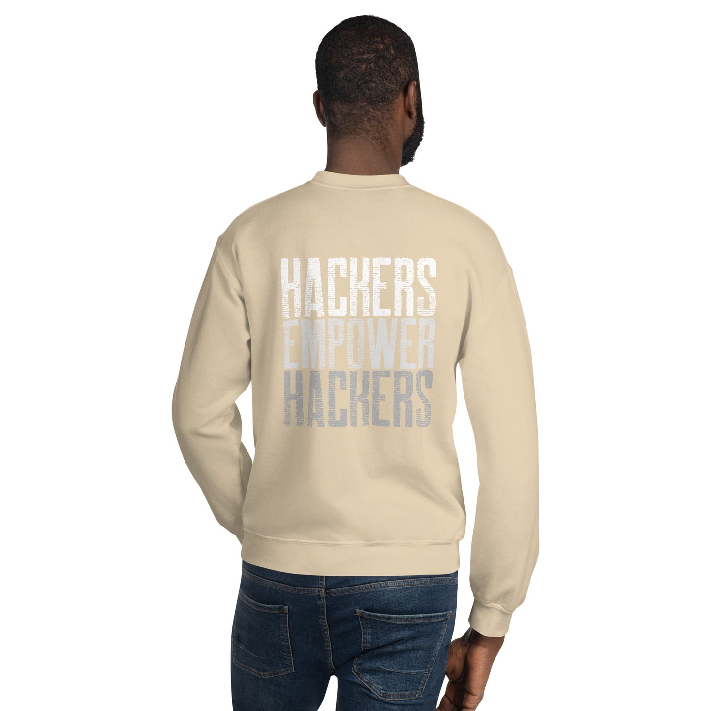 Hackers Empower Hackers V1 - Unisex Sweatshirt ( Back Print ) by DarkByteGear