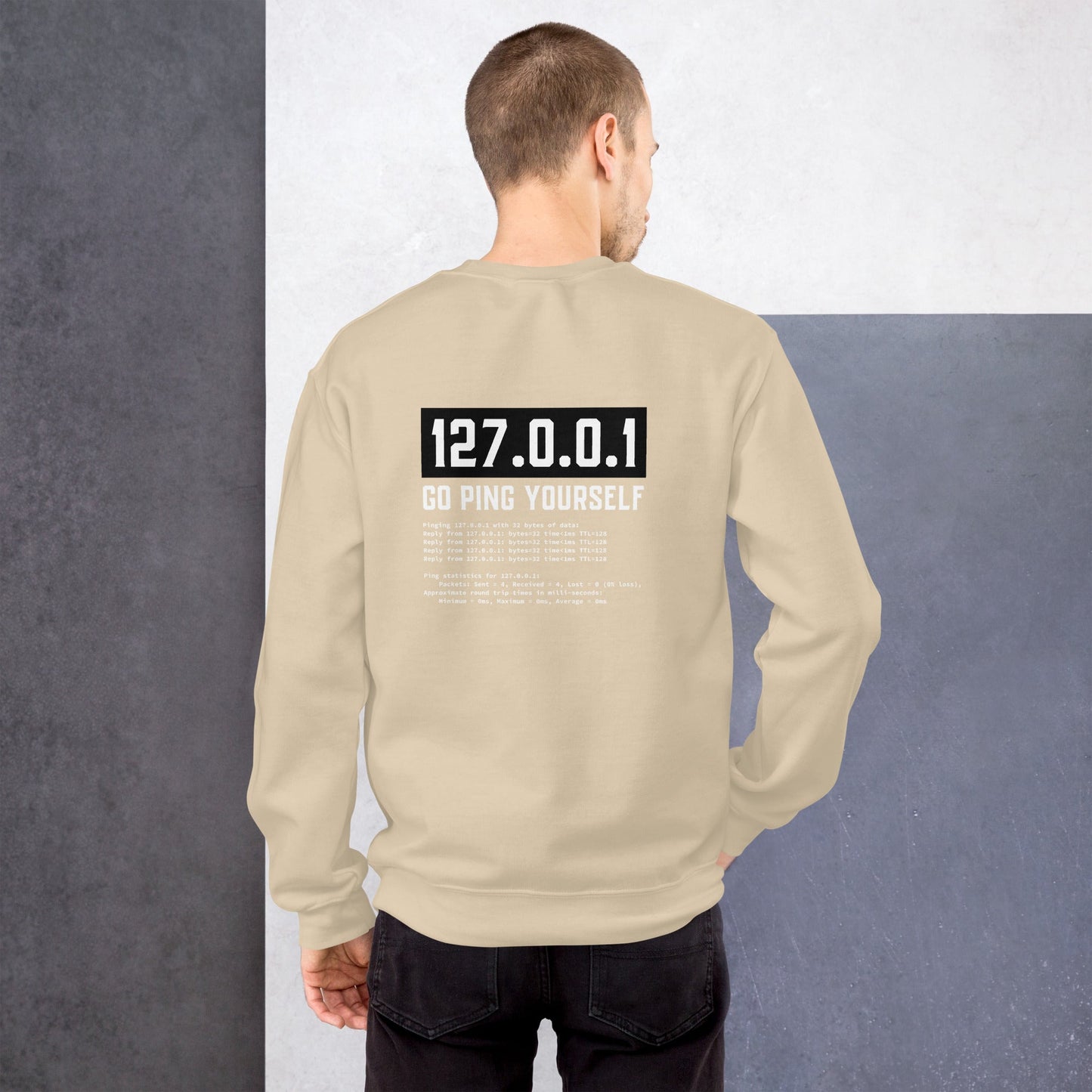 Go ping yourself - Unisex Sweatshirt ( Back Print ) by DarkByteGear