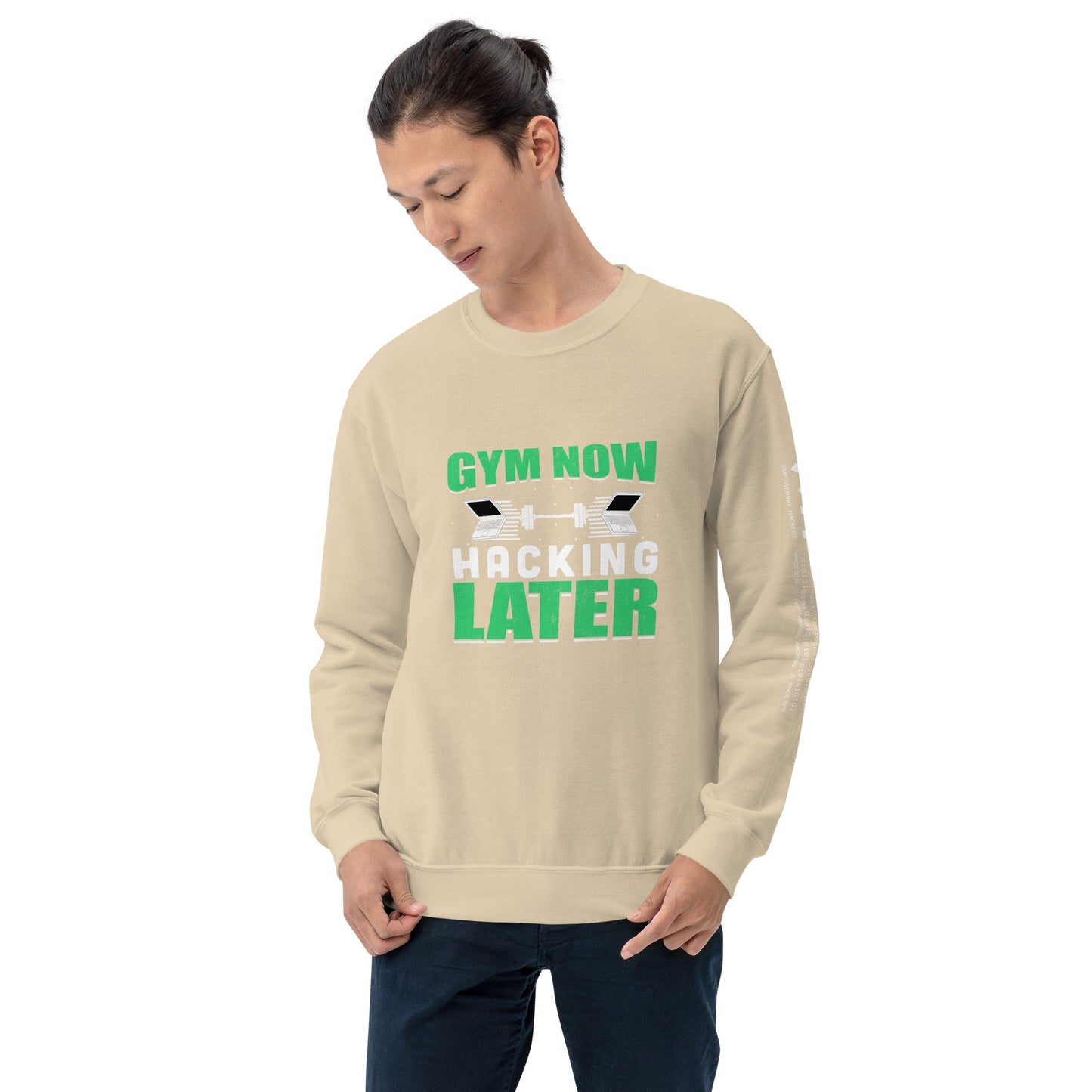 Gym now, hacking later - Unisex Sweatshirt by DarkByteGear