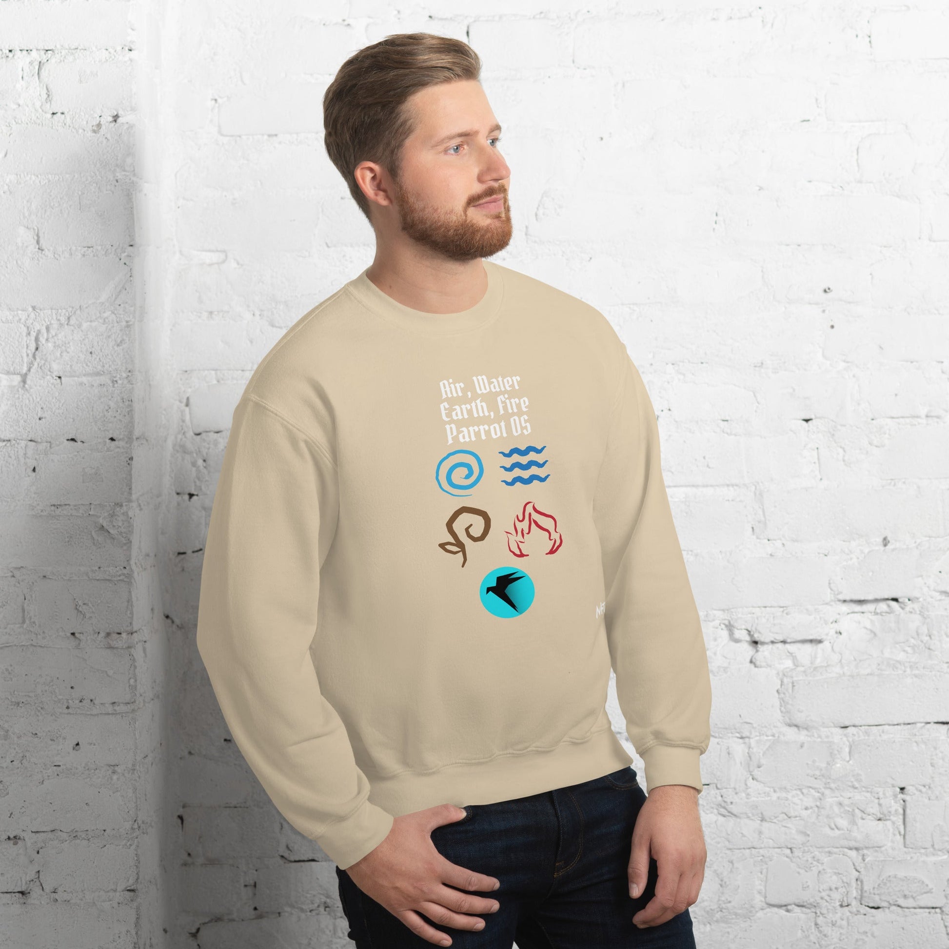 Air, Water, Earth, Fire, Parrot OS - Unisex Sweatshirt by DarkByteGear