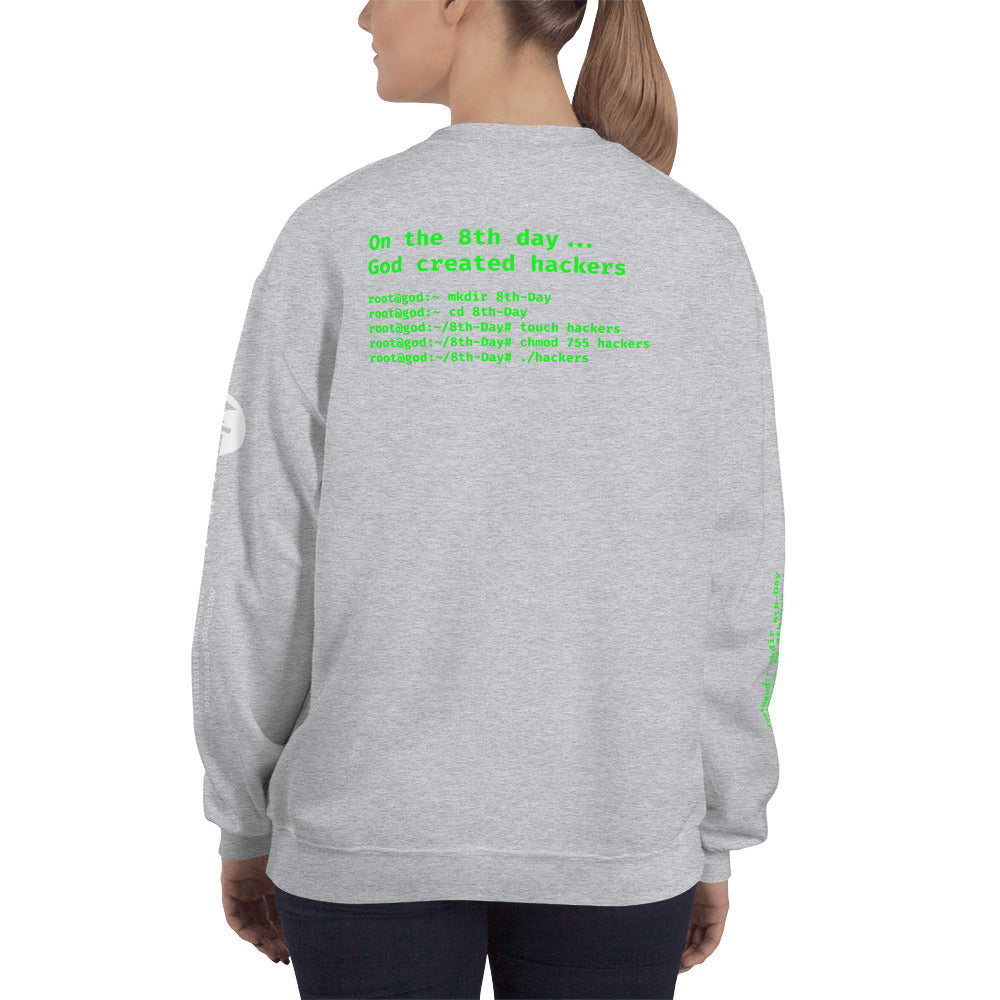 On the 8th day God created hackers - Unisex Sweatshirt (all side print) by DarkByteGear