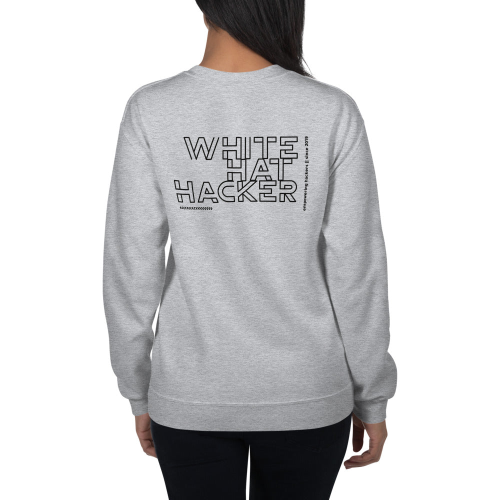 White Hat Hacker - Unisex Sweatshirt (back print) by DarkByteGear