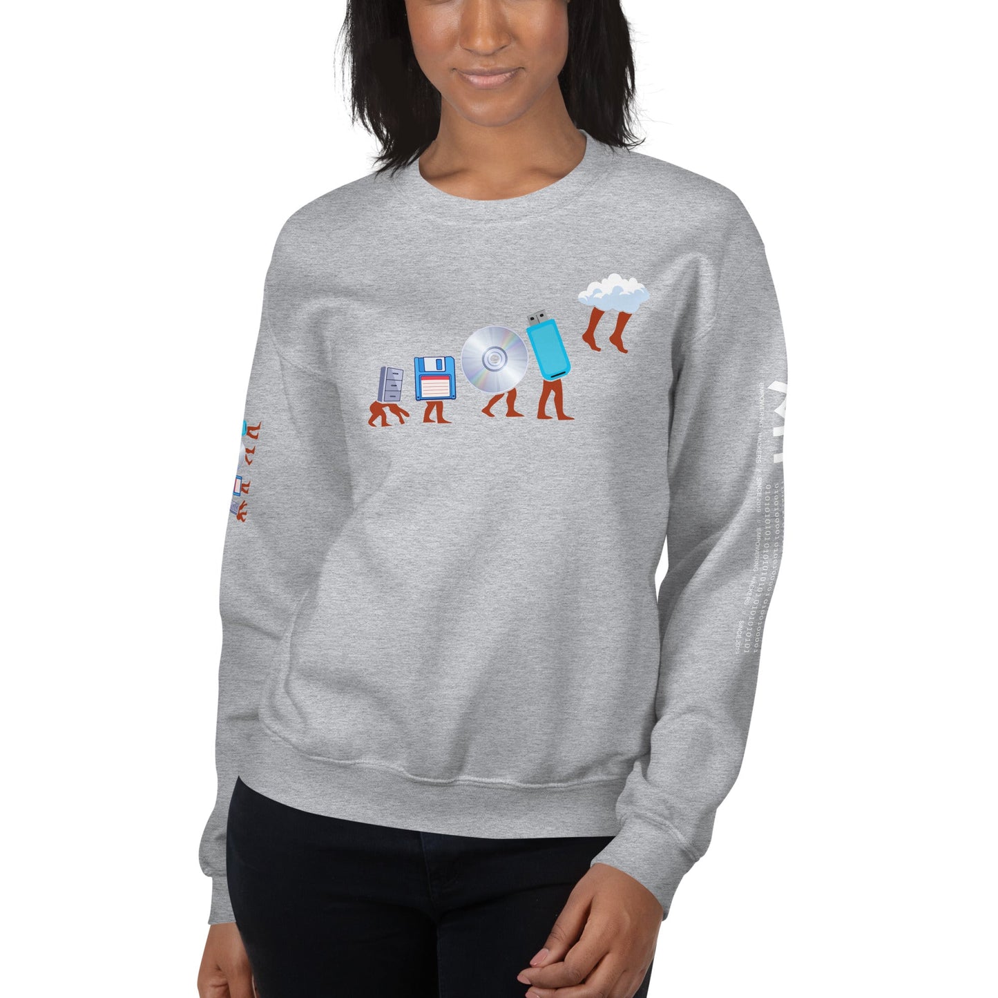 Evolution of data storage - Unisex Sweatshirt by DarkByteGear
