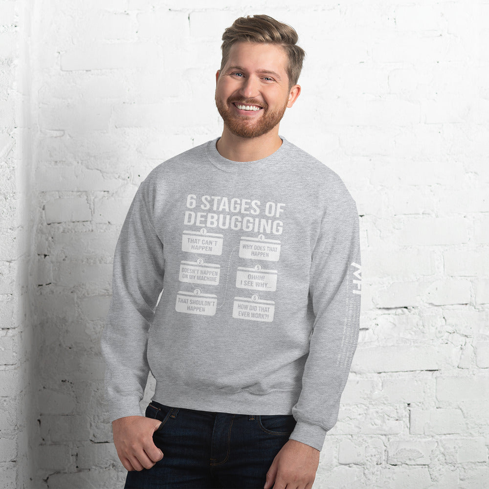 6 Stages of Debugging - Unisex Sweatshirt by DarkByteGear