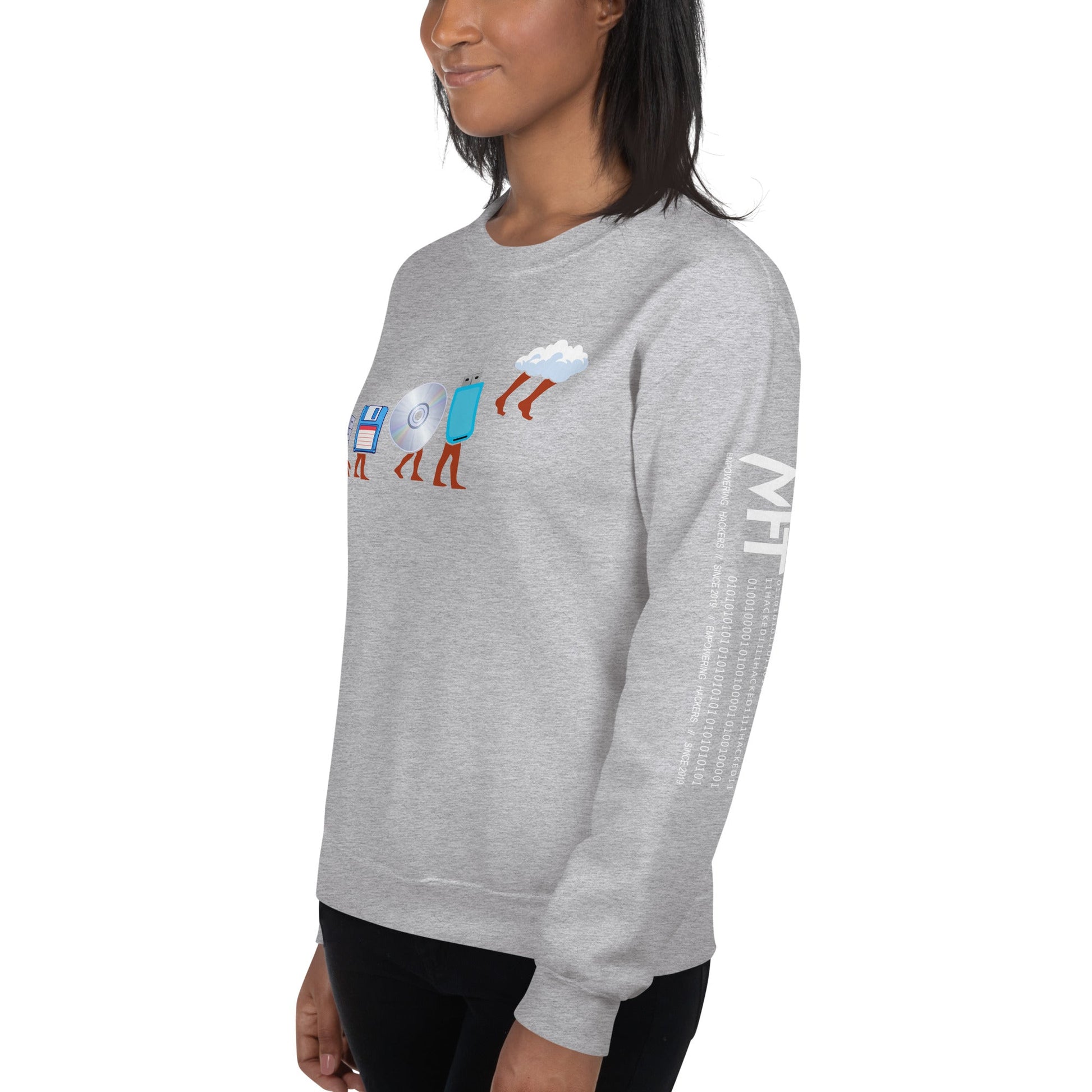 Evolution of data storage - Unisex Sweatshirt by DarkByteGear