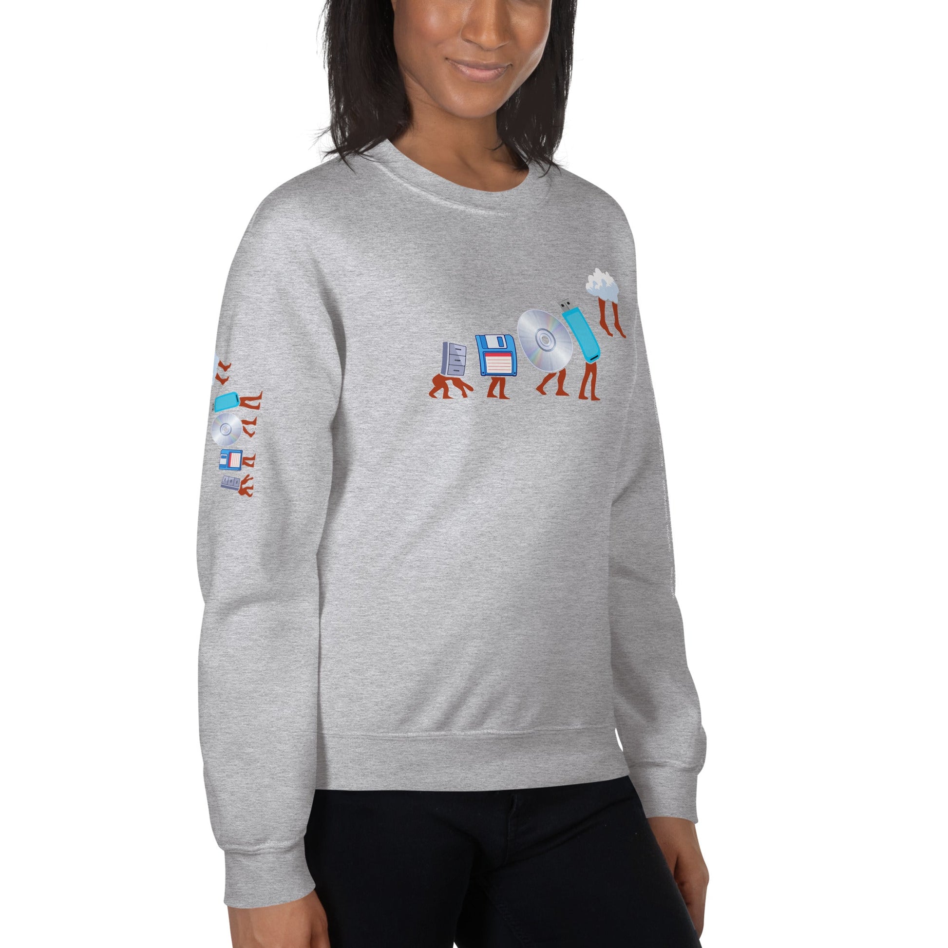 Evolution of data storage - Unisex Sweatshirt by DarkByteGear