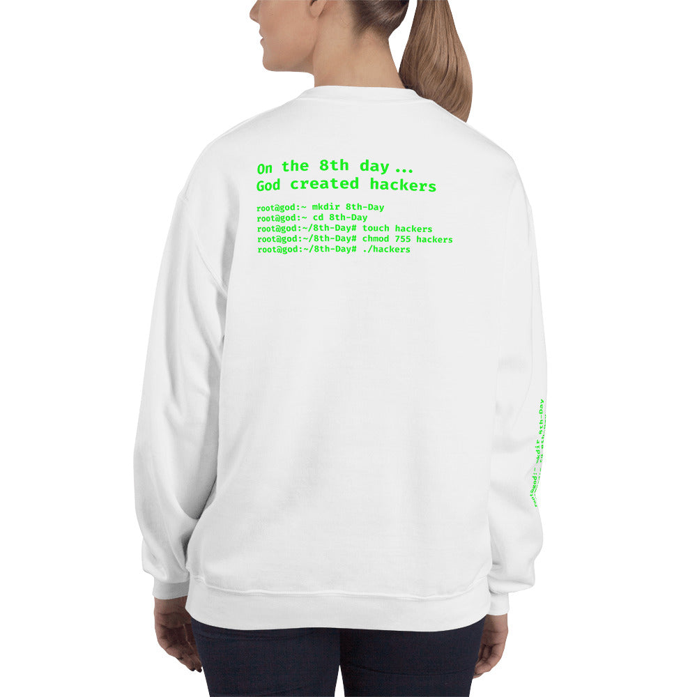 On the 8th day God created hackers - Unisex Sweatshirt (all side print) by DarkByteGear
