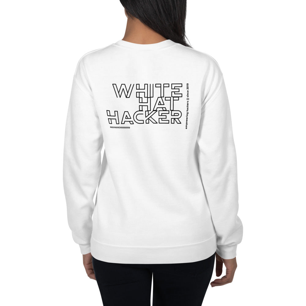 White Hat Hacker - Unisex Sweatshirt (back print) by DarkByteGear