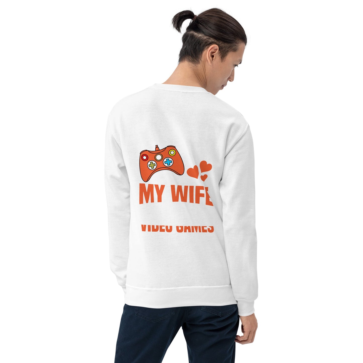 I love it when My wife Let me Play Videogames - Unisex Sweatshirt ( Back Print ) by DarkByteGear