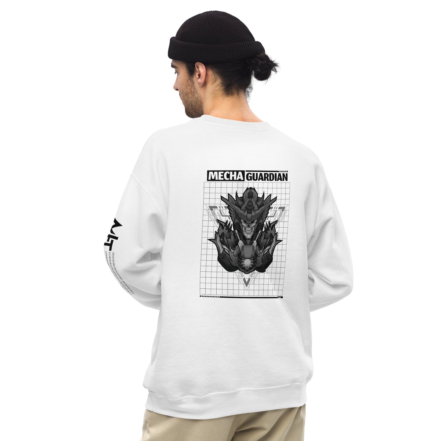 Mecha Guardian - Unisex Sweatshirt ( Back Print ) by DarkByteGear
