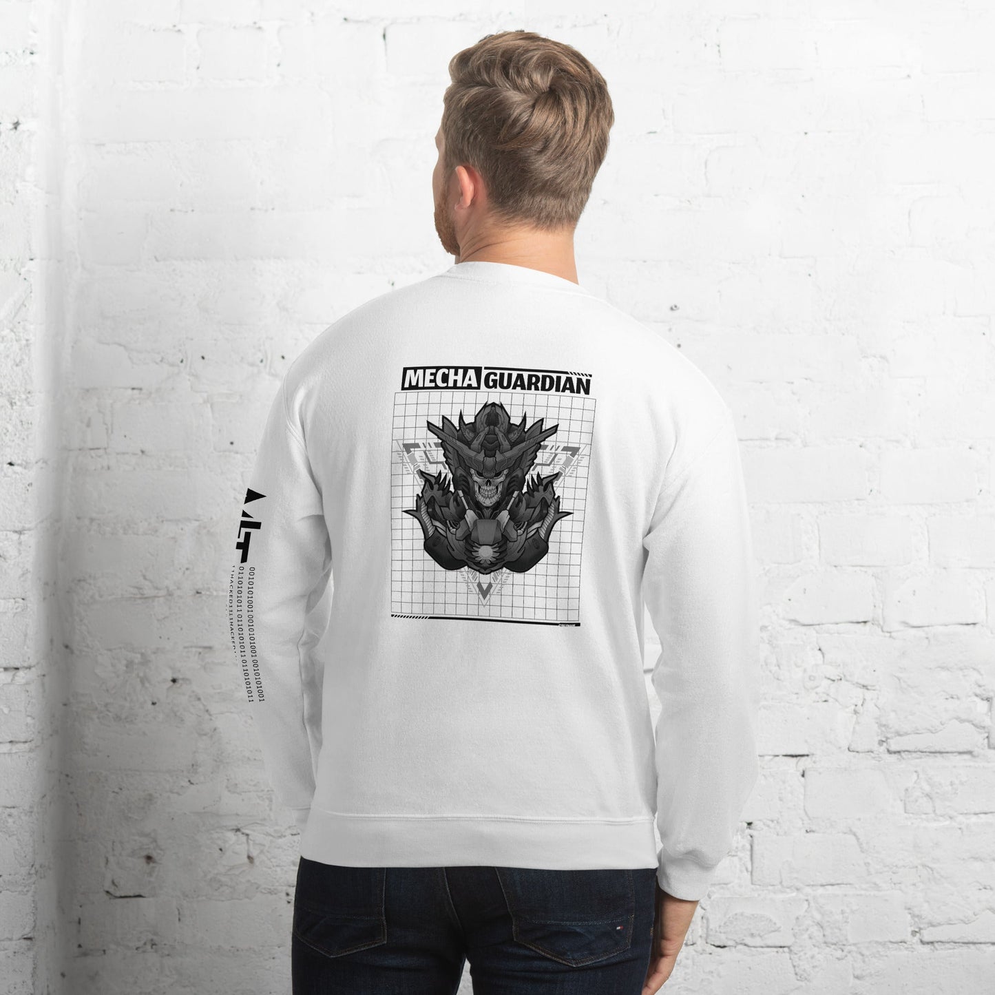 Mecha Guardian - Unisex Sweatshirt ( Back Print ) by DarkByteGear