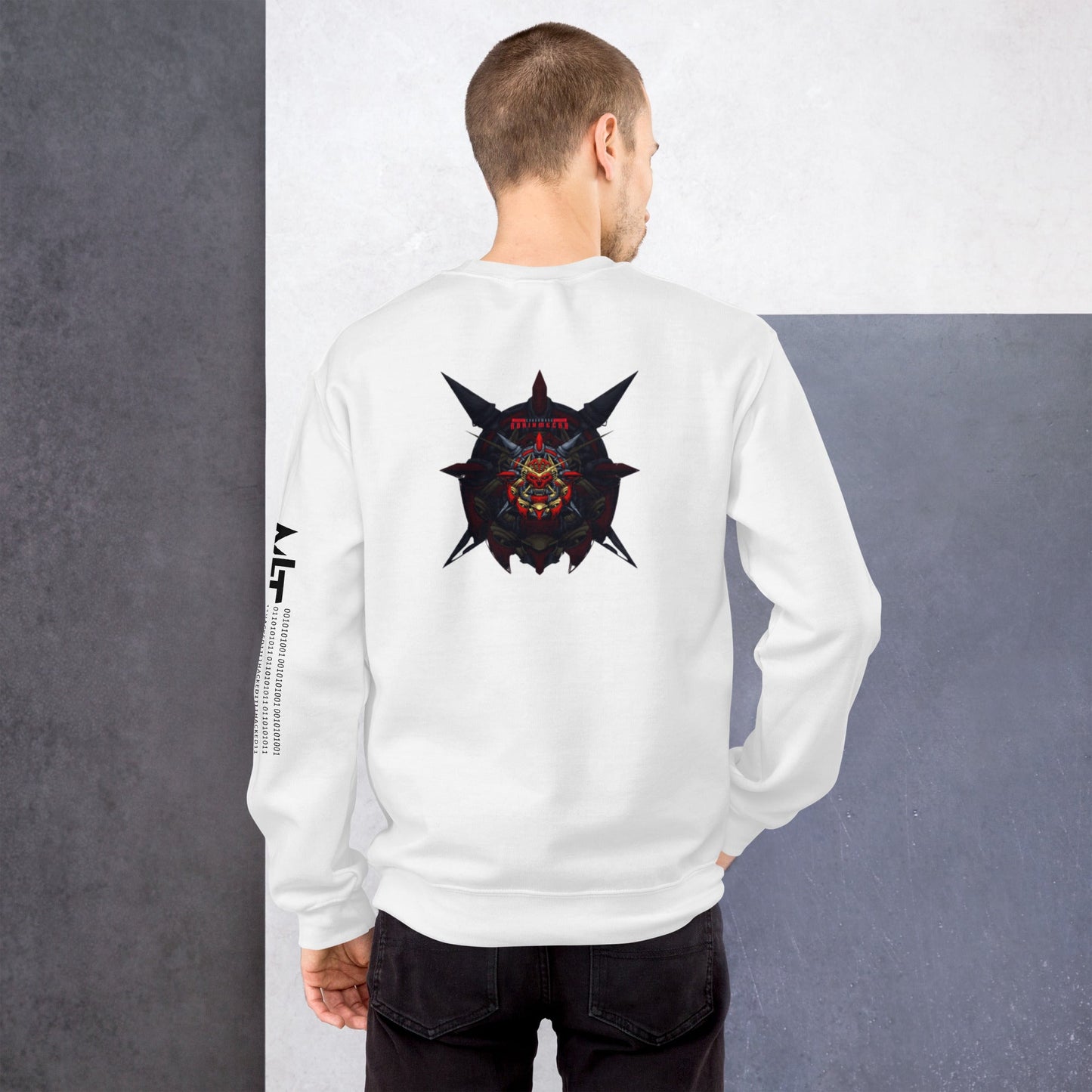 Cyberware Ronin Mecha - Unisex Sweatshirt ( Back Print ) by DarkByteGear