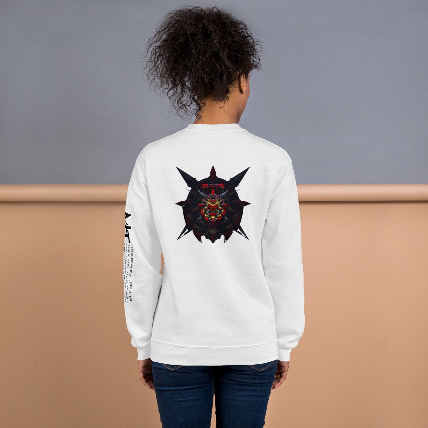 Cyberware Ronin Mecha - Unisex Sweatshirt ( Back Print ) by DarkByteGear
