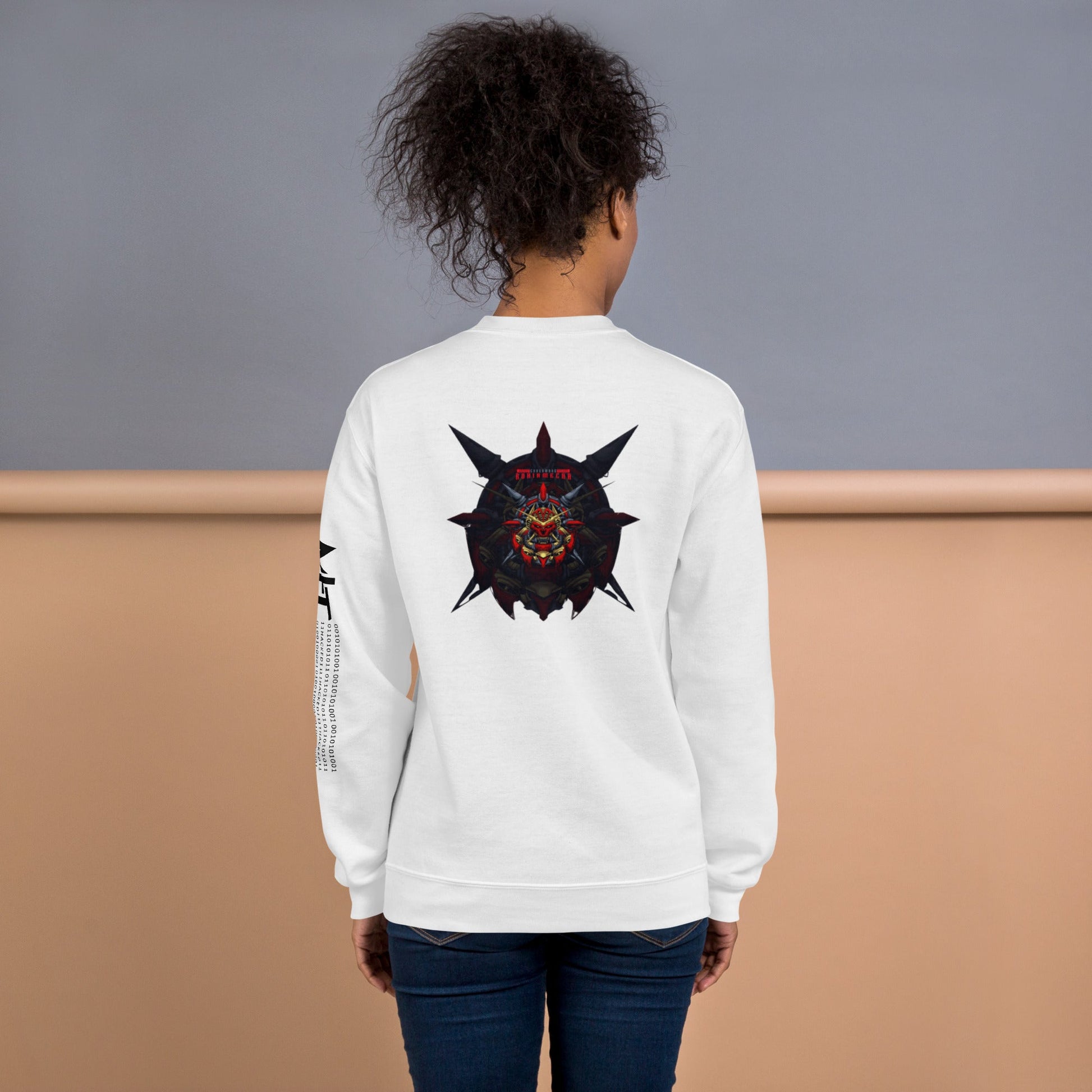 Cyberware Ronin Mecha - Unisex Sweatshirt ( Back Print ) by DarkByteGear