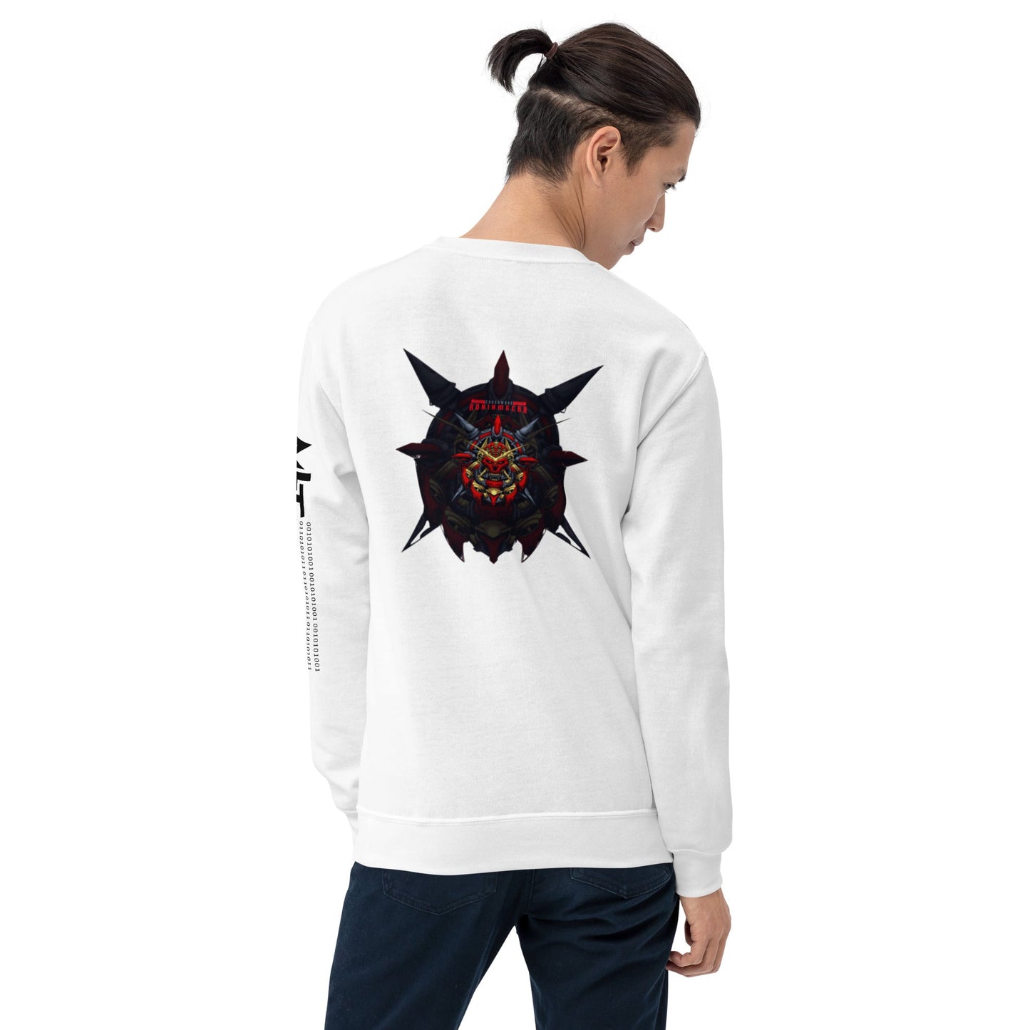Cyberware Ronin Mecha - Unisex Sweatshirt ( Back Print ) by DarkByteGear