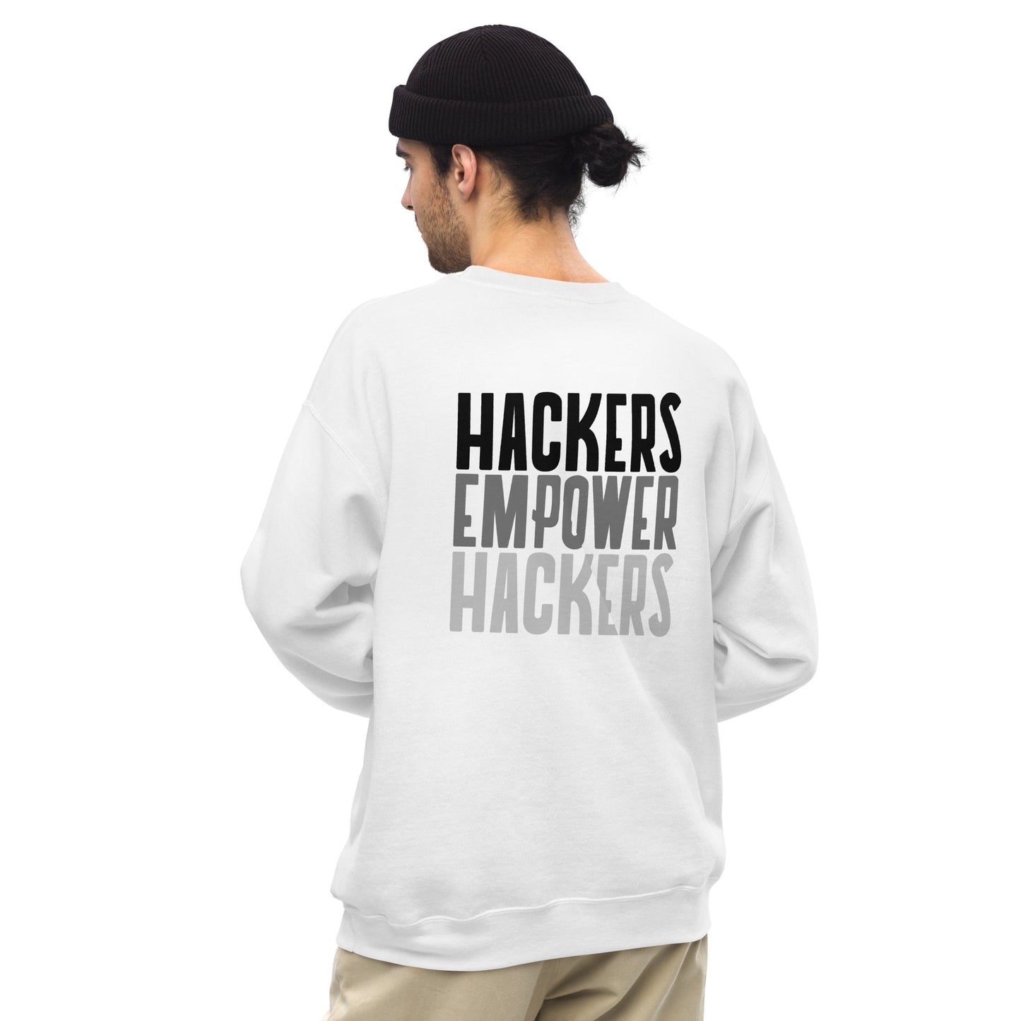 Hackers Empower Hackers - Unisex Sweatshirt ( Back Print ) by DarkByteGear