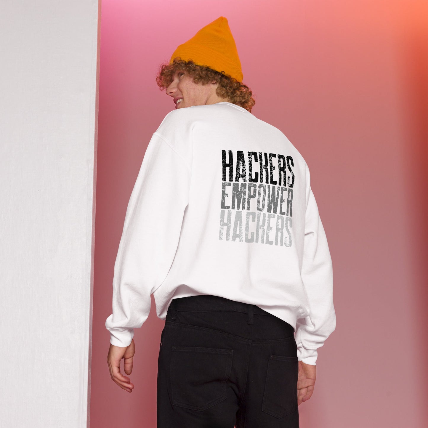 Hackers Empower Hackers V1 - Unisex Sweatshirt ( Back Print ) by DarkByteGear