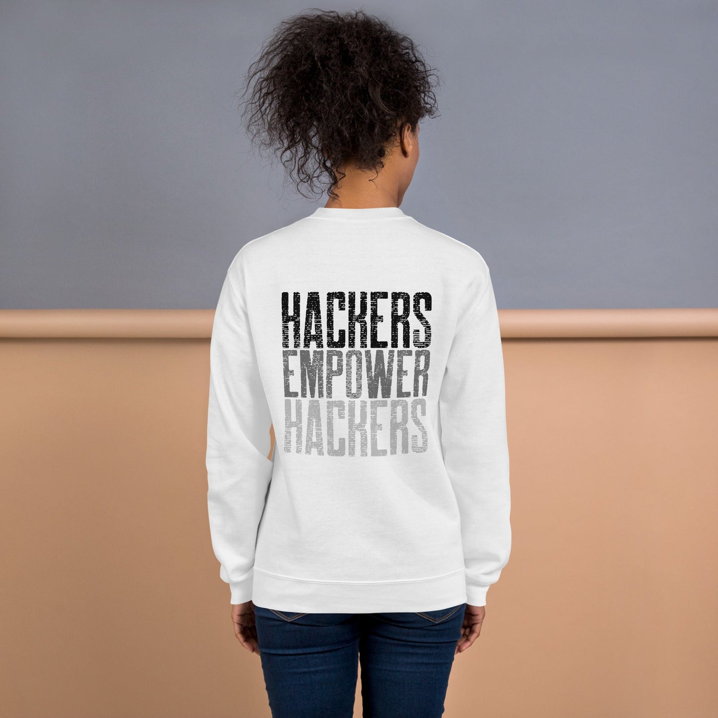 Hackers Empower Hackers V1 - Unisex Sweatshirt ( Back Print ) by DarkByteGear