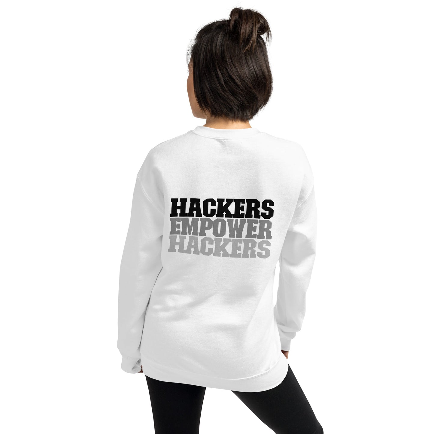 Hackers Empower Hackers V2 - Unisex Sweatshirt ( Back Print ) by DarkByteGear