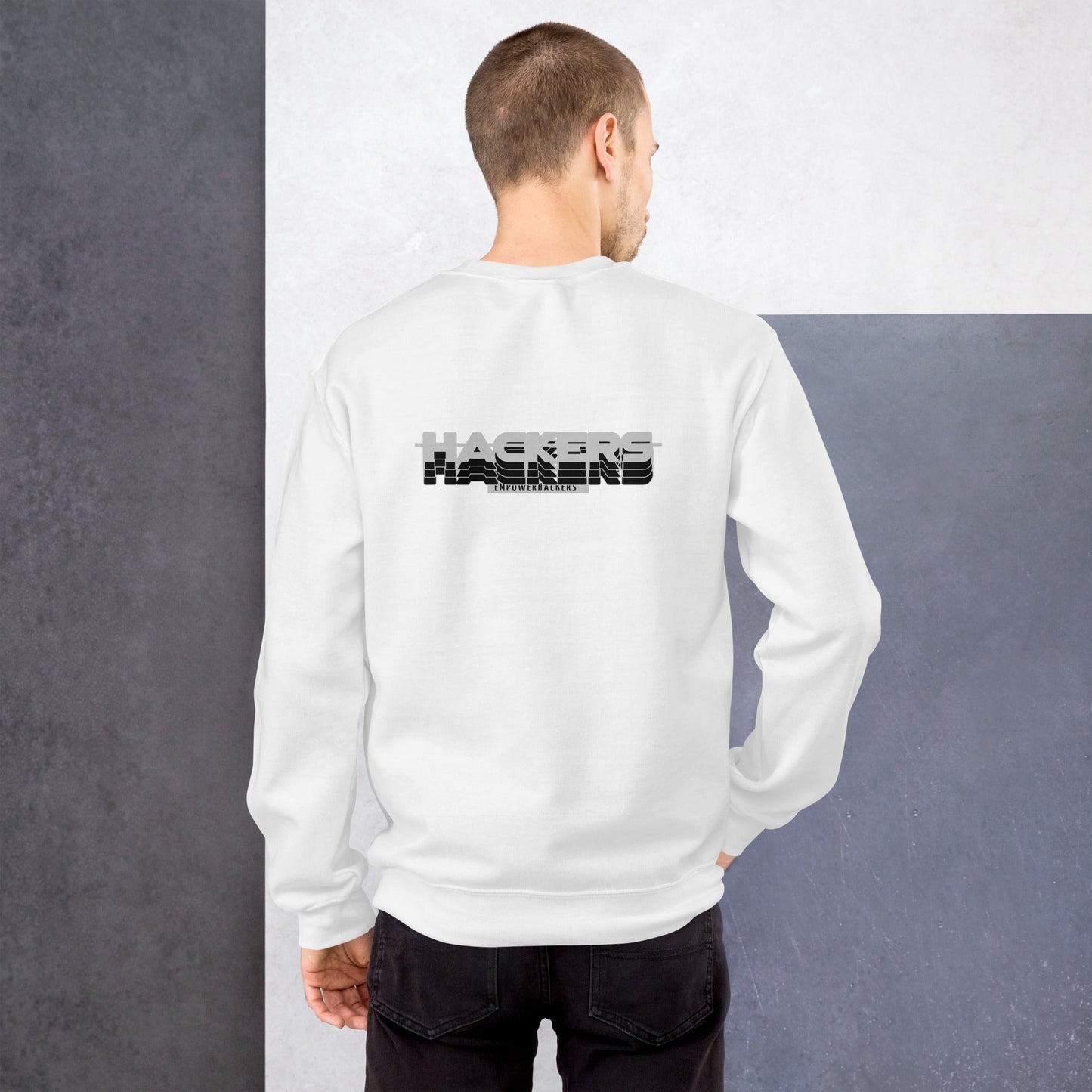 Hackers Empower Hackers V3 - Unisex Sweatshirt ( Back Print ) by DarkByteGear