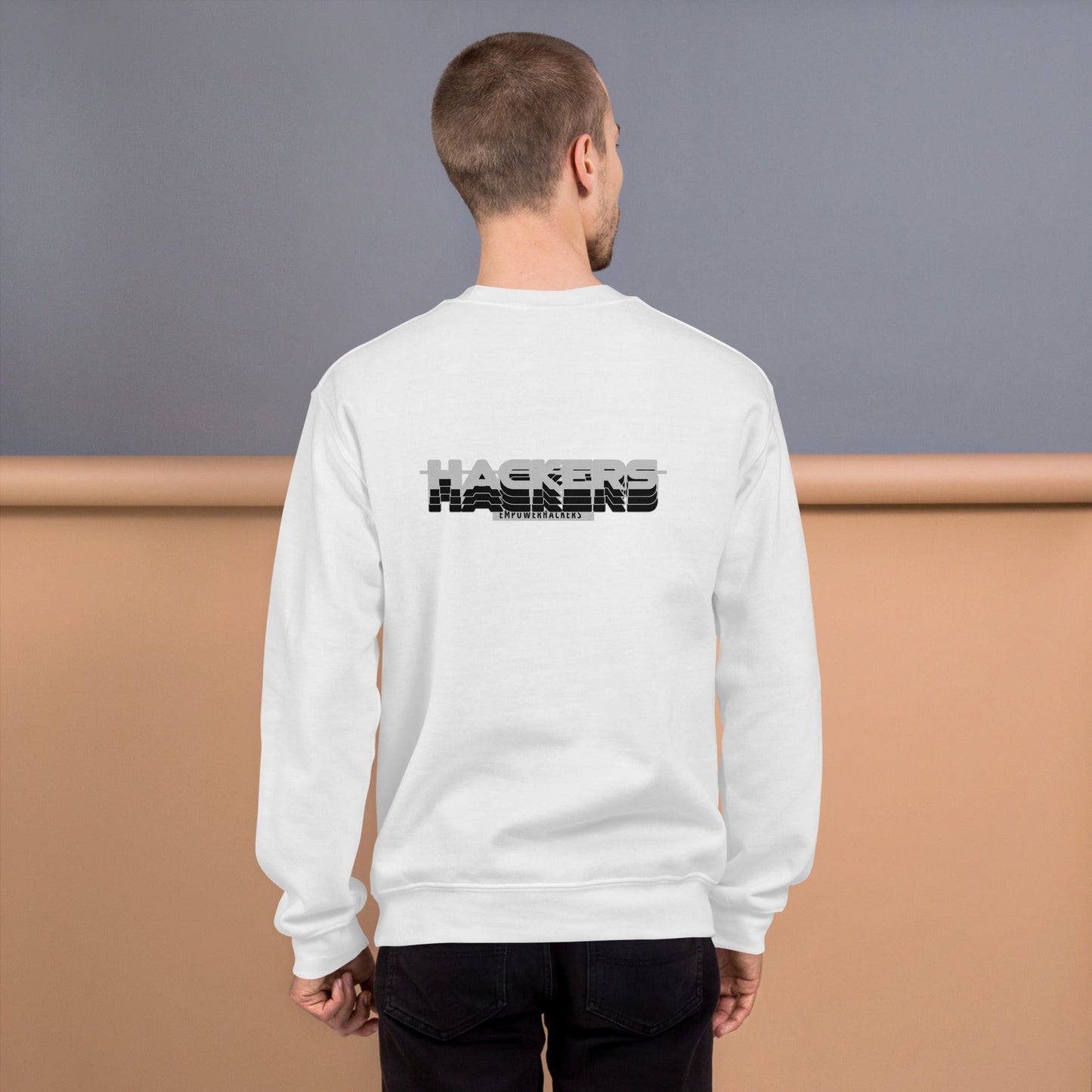 Hackers Empower Hackers V3 - Unisex Sweatshirt ( Back Print ) by DarkByteGear