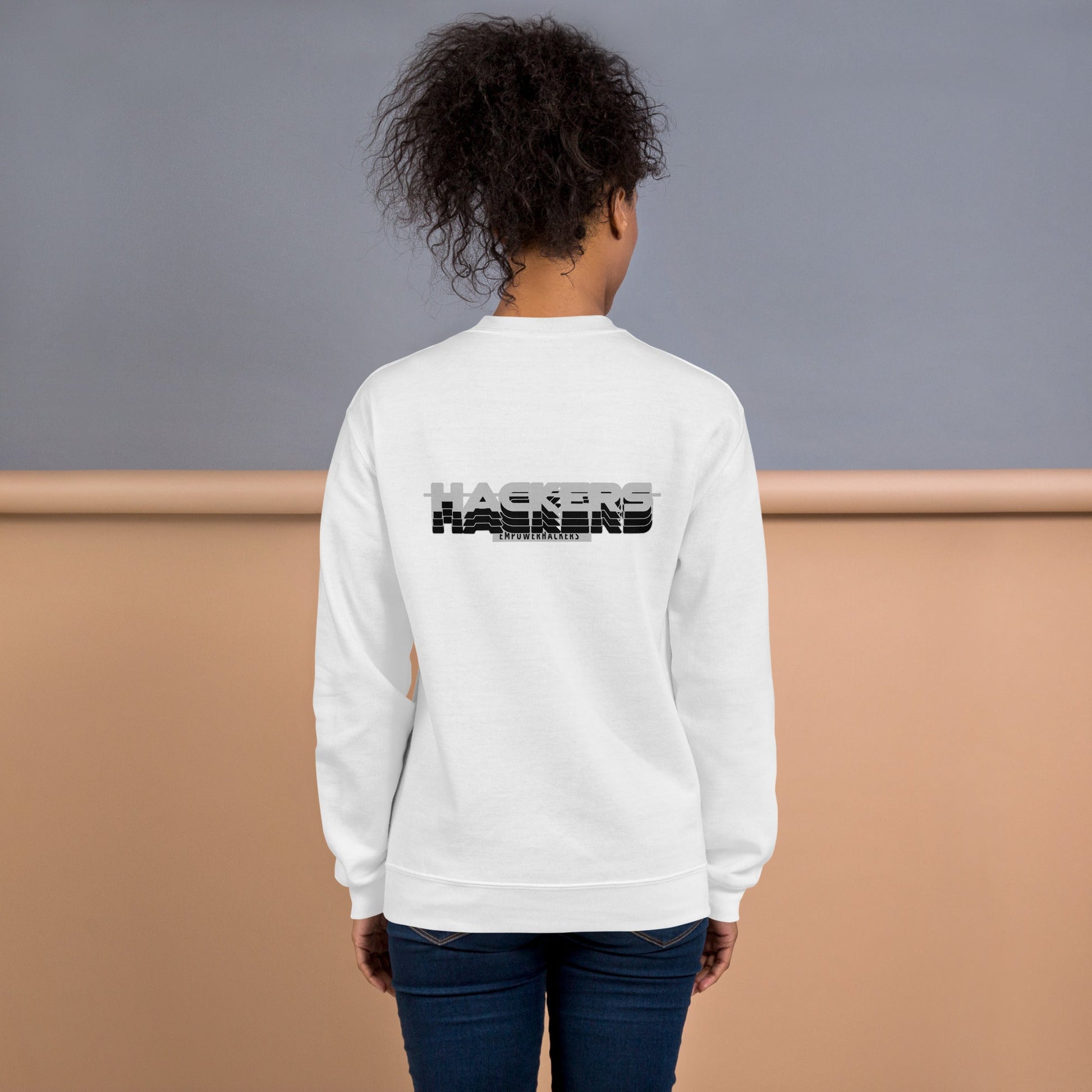 Hackers Empower Hackers V3 - Unisex Sweatshirt ( Back Print ) by DarkByteGear