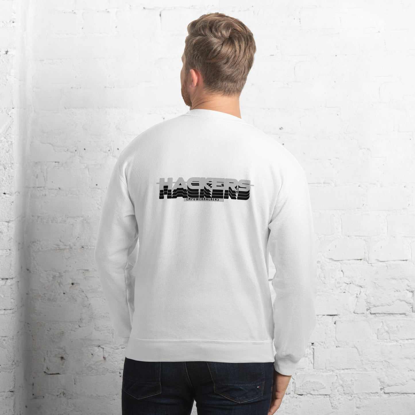 Hackers Empower Hackers V3 - Unisex Sweatshirt ( Back Print ) by DarkByteGear