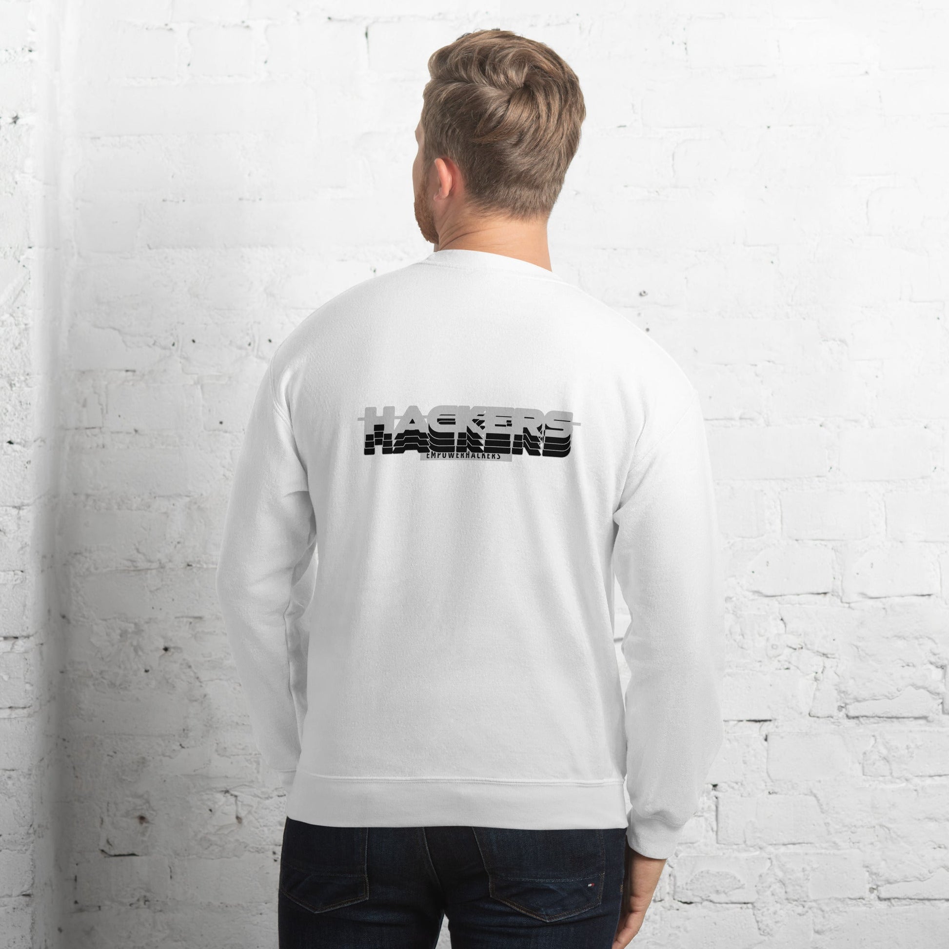 Hackers Empower Hackers V3 - Unisex Sweatshirt ( Back Print ) by DarkByteGear