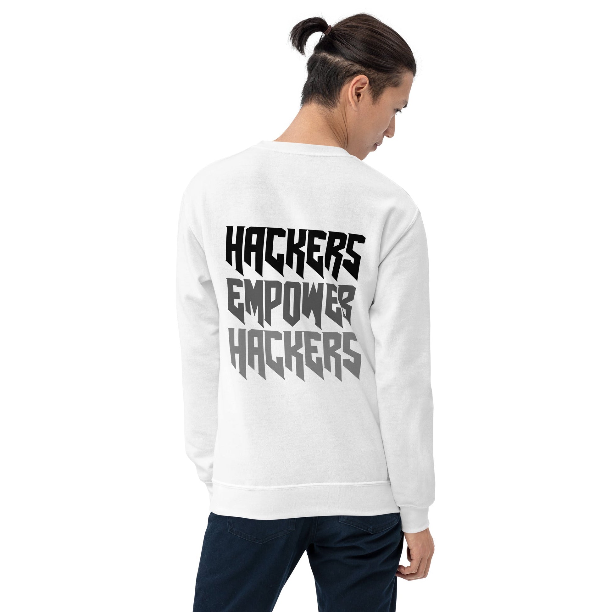 Hackers Empower Hackers V4 - Unisex Sweatshirt ( Back Print ) by DarkByteGear