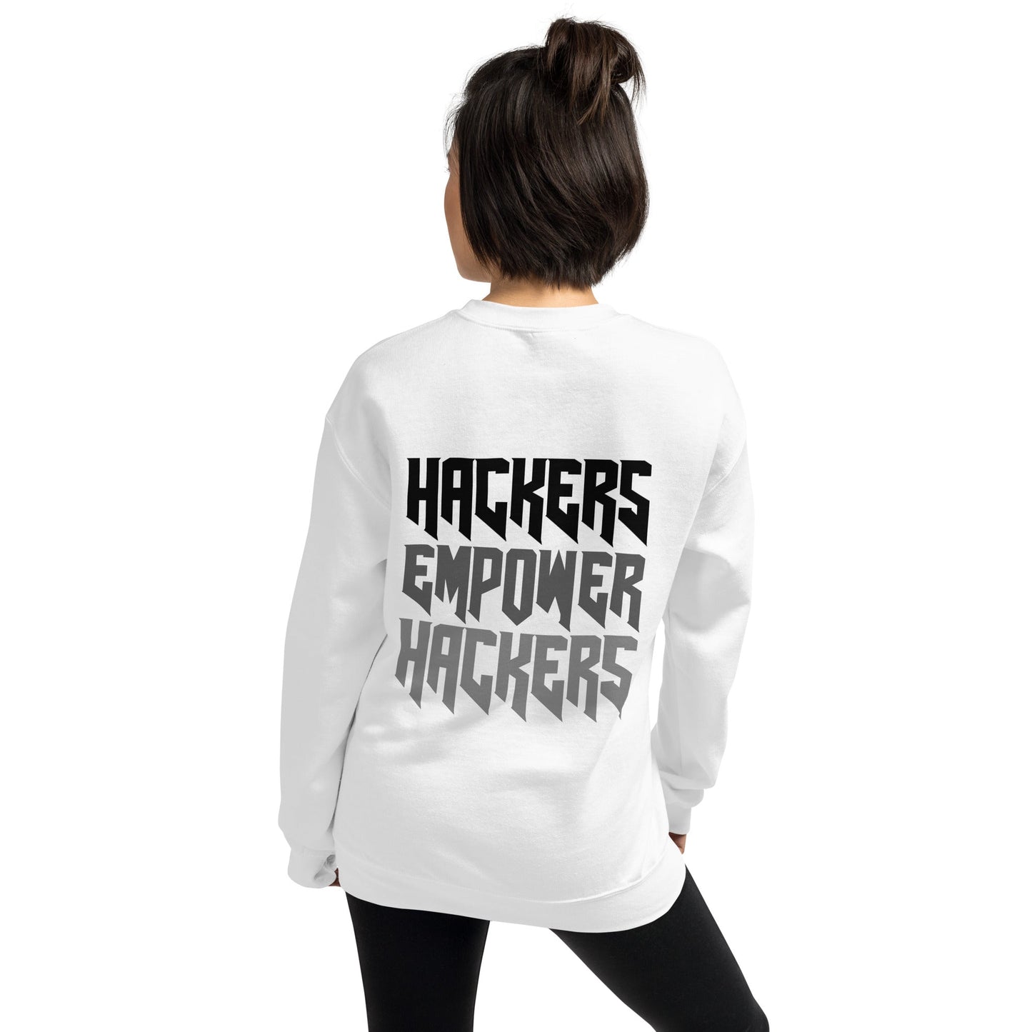 Hackers Empower Hackers V4 - Unisex Sweatshirt ( Back Print ) by DarkByteGear