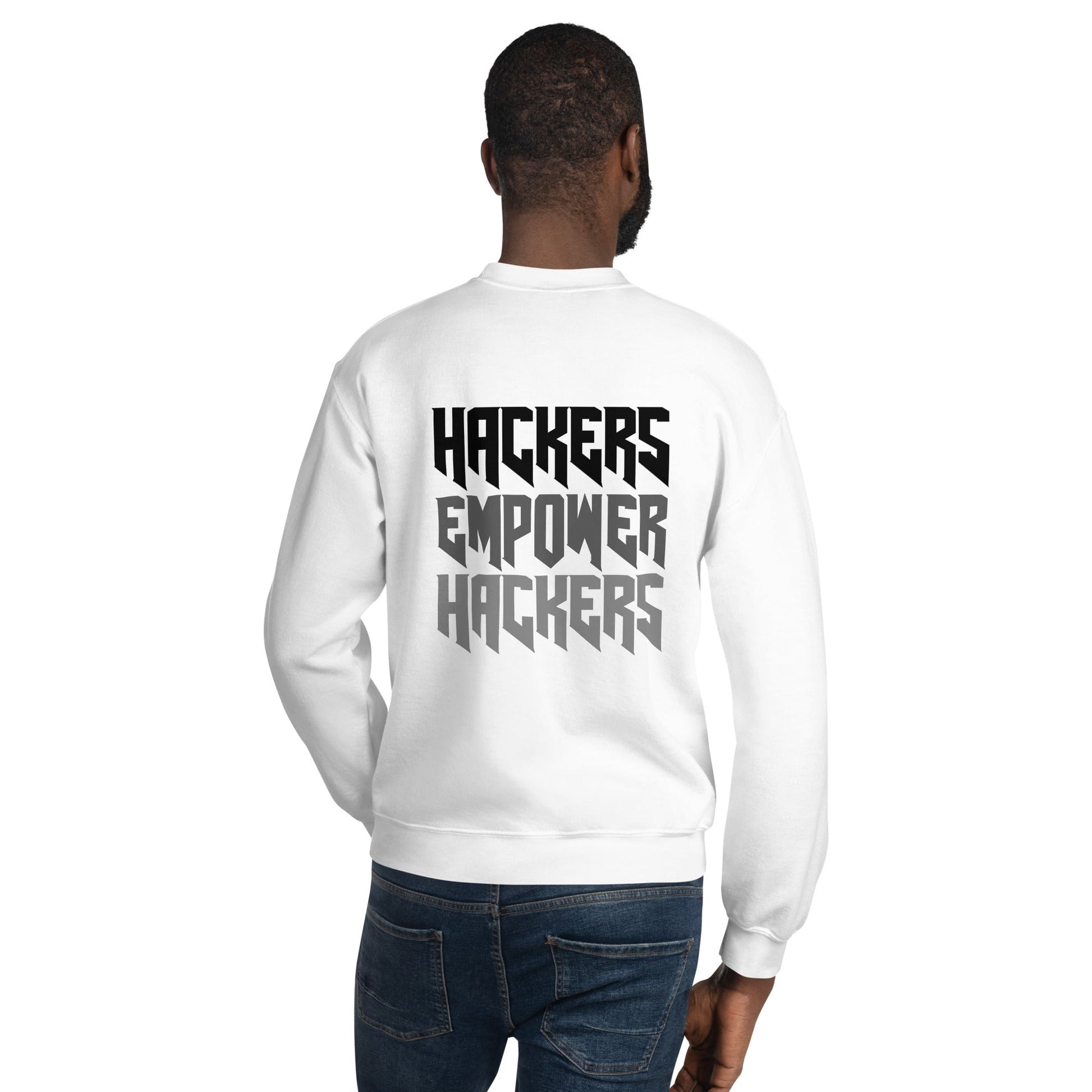 Hackers Empower Hackers V4 - Unisex Sweatshirt ( Back Print ) by DarkByteGear