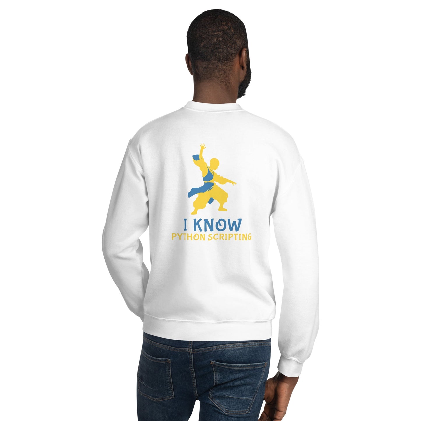 I Know Python Scripting - Unisex Sweatshirt ( Back Print ) by DarkByteGear