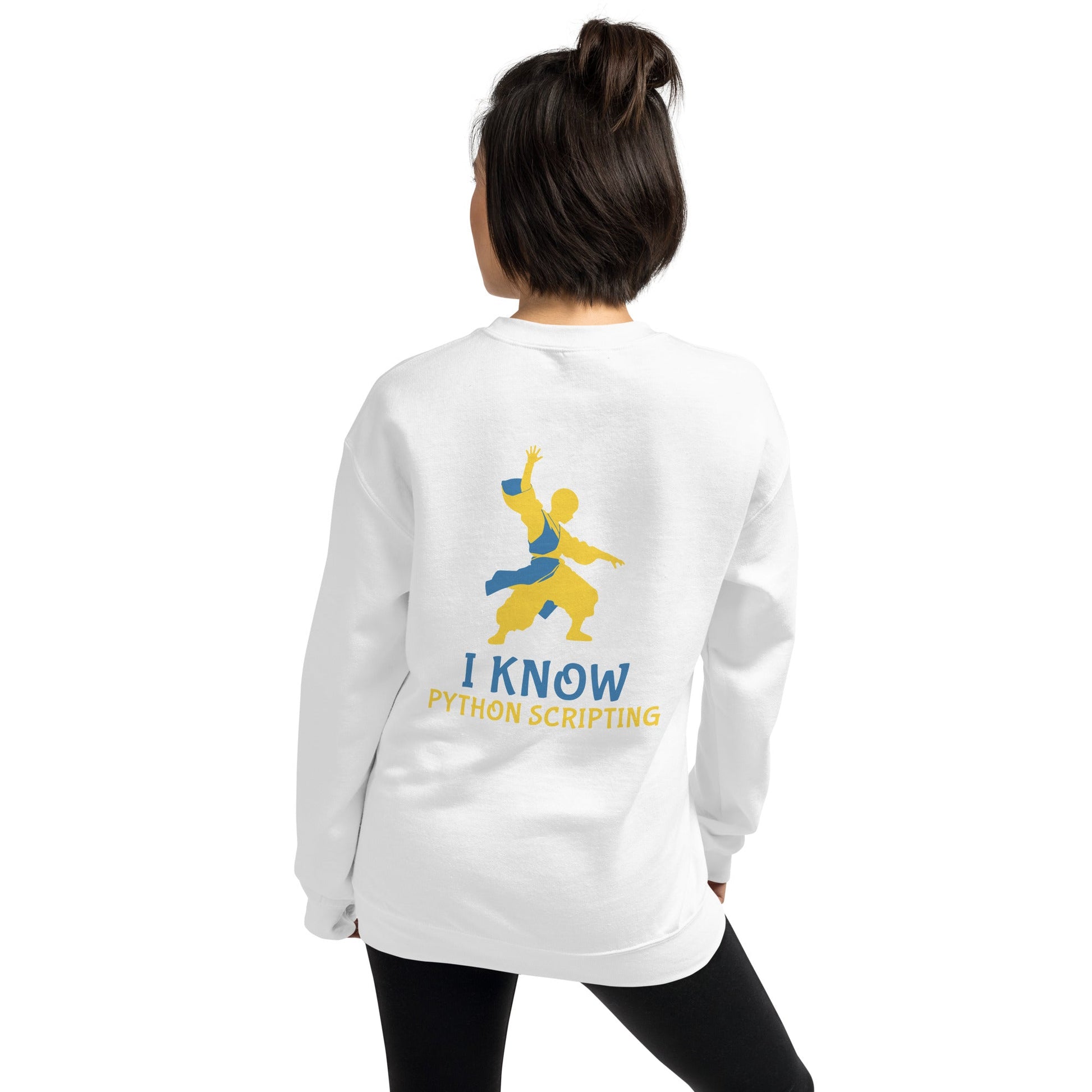 I Know Python Scripting - Unisex Sweatshirt ( Back Print ) by DarkByteGear