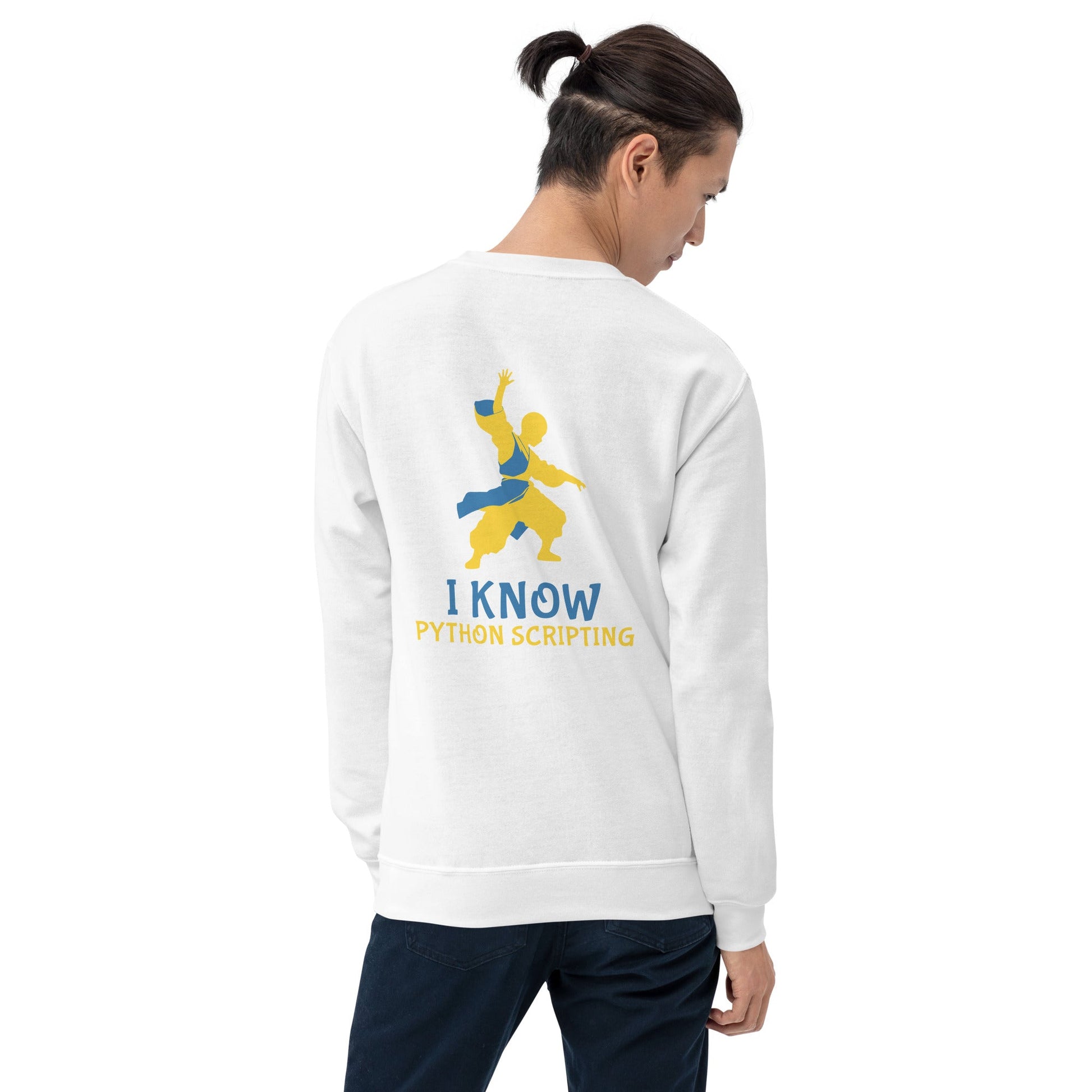 I Know Python Scripting - Unisex Sweatshirt ( Back Print ) by DarkByteGear